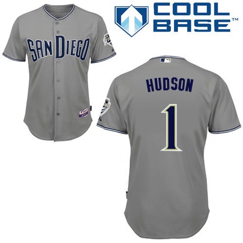 Best San Diego Padres 1 Orlando Hudson Grey Cool Base MLB Jersey Baseball MLB Jerseys